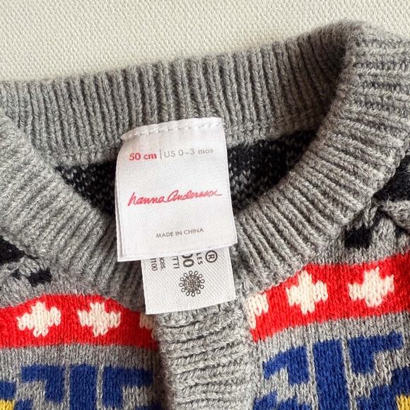 Hanna Andersson Winter Festival Baby 1st Holiday Sweater Romper Gift 0-3 Month - Picture 6 of 11